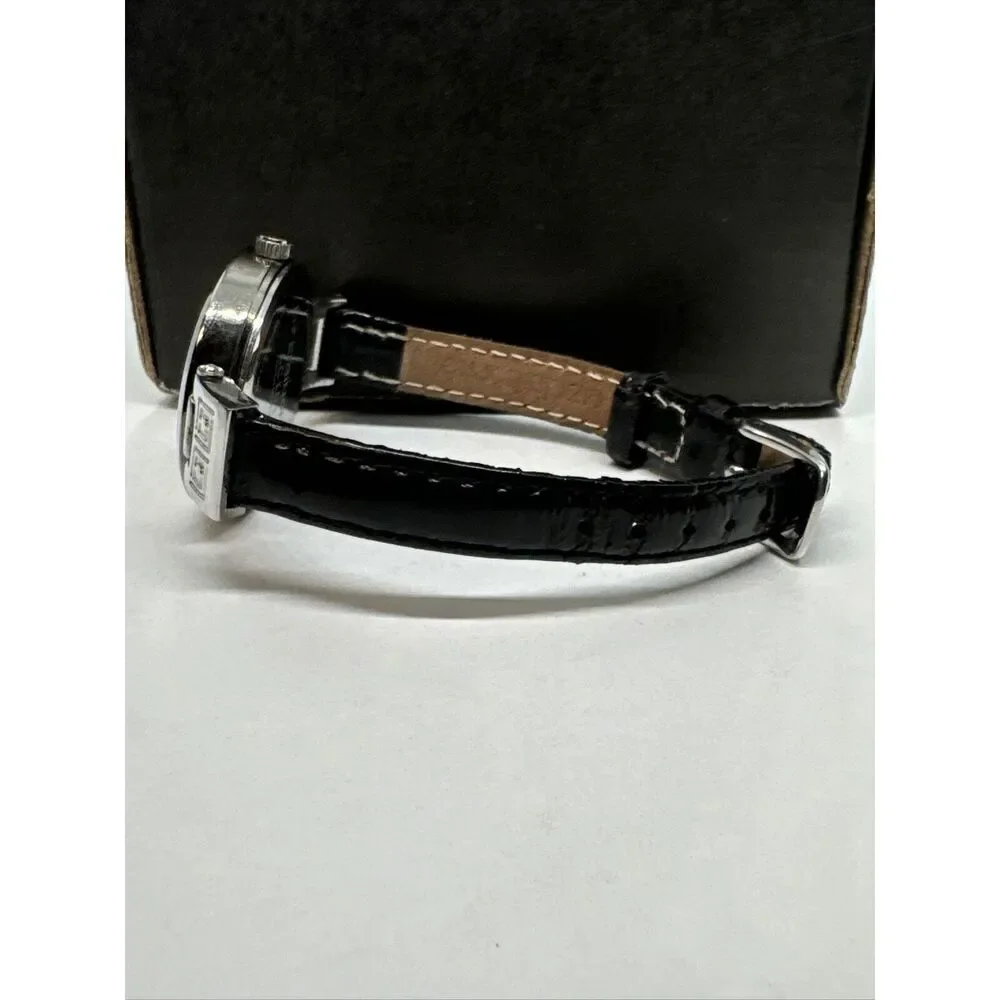 Liz Claiborne LC1013 Women's Black Leather Analog Dial Quartz Wrist Watch JNA190